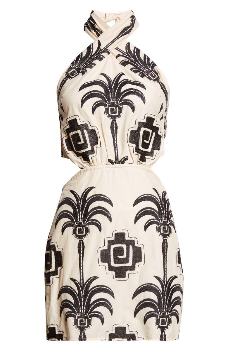 Johanna Ortiz Pintaderas Jacquard Minidress, Alternate, color, Ecru / Black