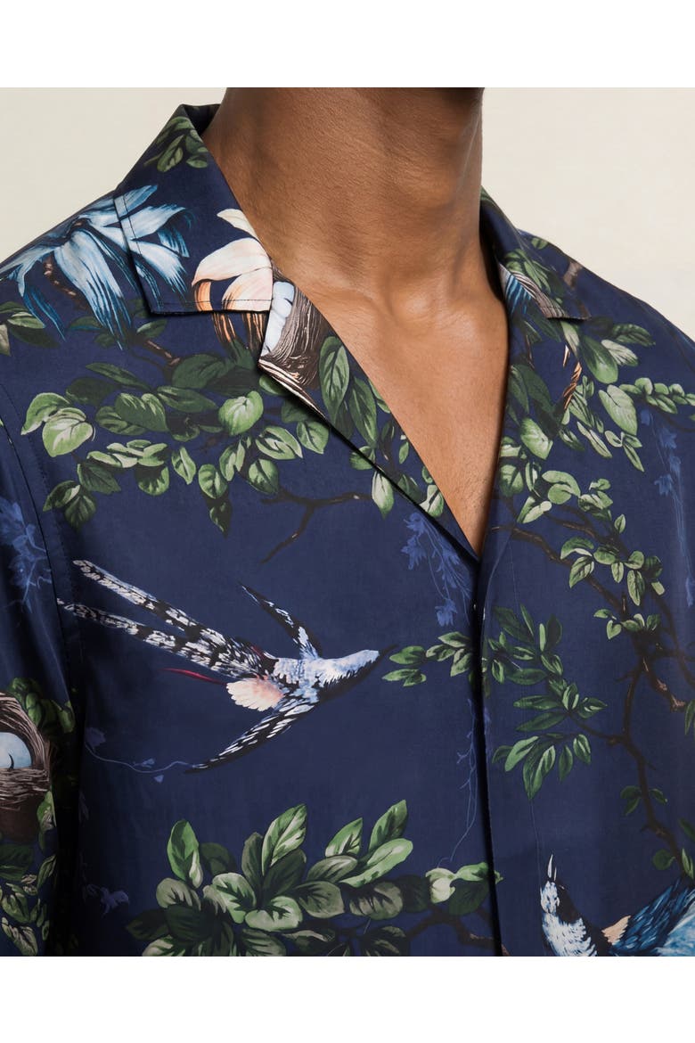 Maitan Relaxed Fit Short Sleeve Silk Blend Shirt, Alternate, color, NIGHT IRIS
