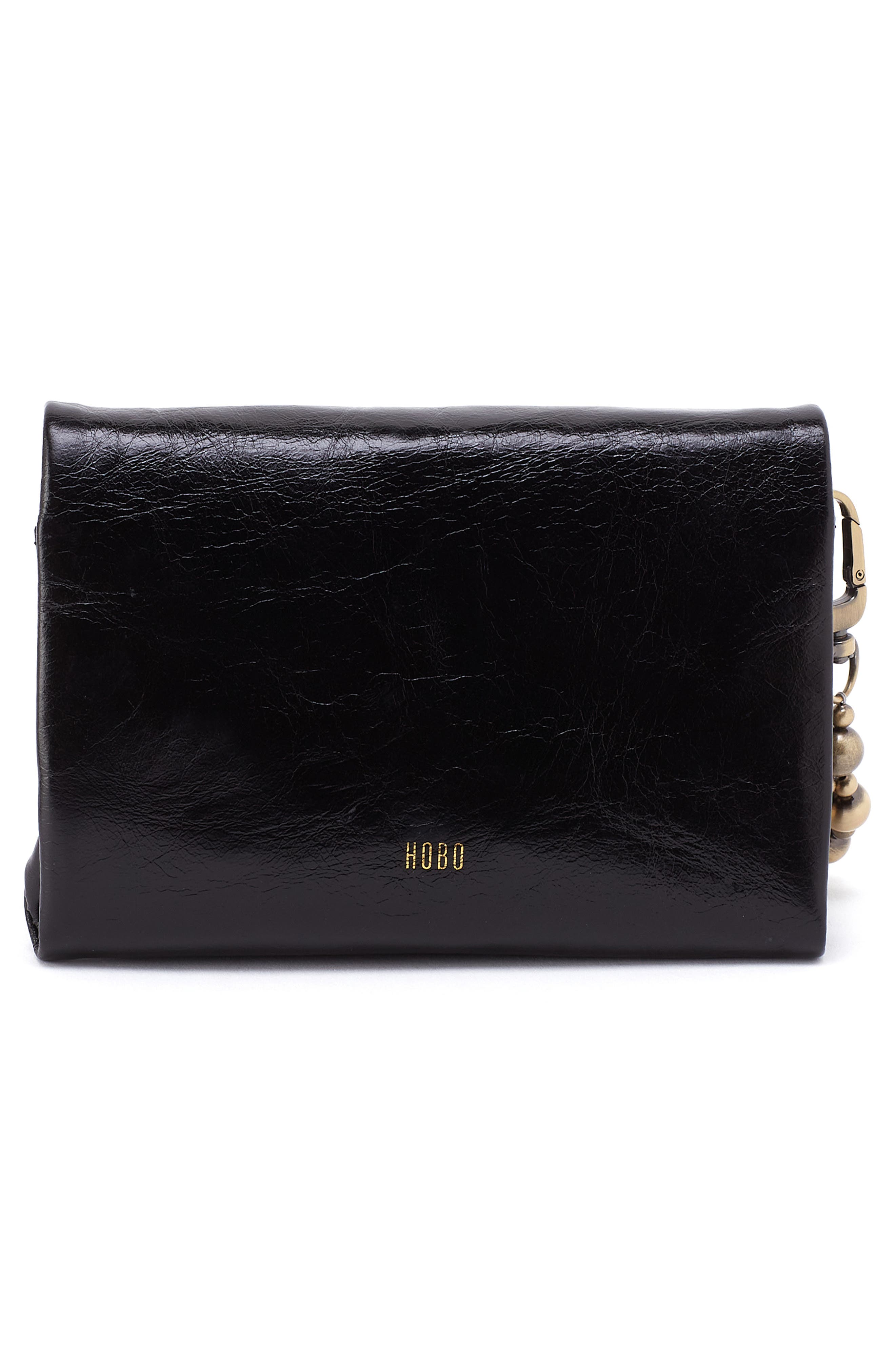 Ross Bead Leather Wristlet, Alternate, color, BLACK