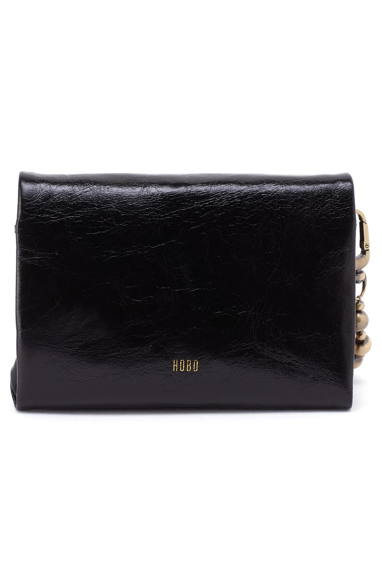 HOBO Ross Bead Leather Wristlet, Alternate, color, Black