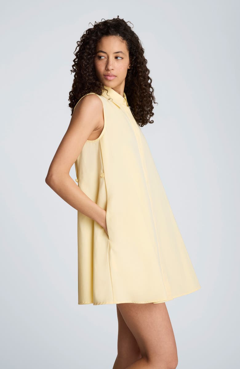 Kenneth Cole Sleeveless Trapeze Mini Shirtdress, Alternate, color, Pastel Yellow