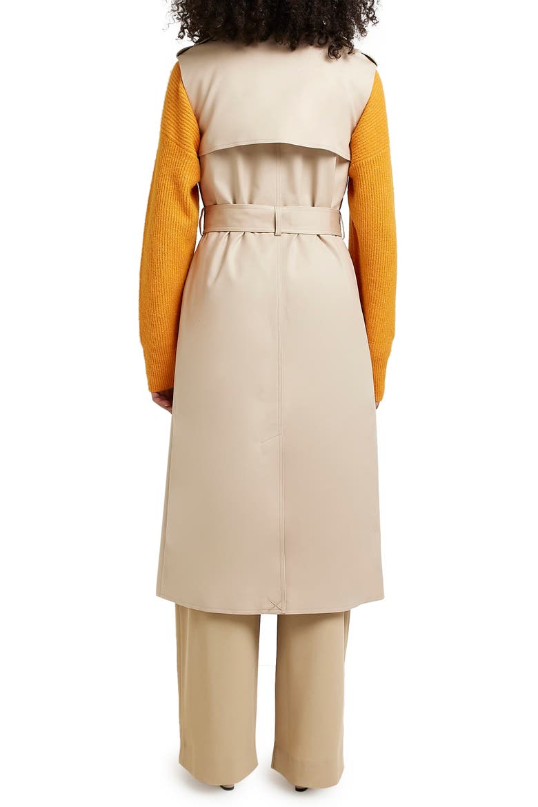 Sleeveless Stretch Cotton Trench Coat, Alternate, color, LIGHT BEIGE