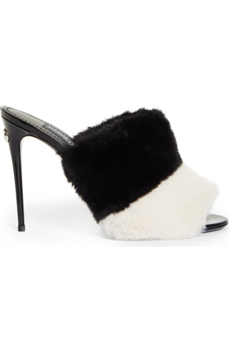Dolce&Gabbana Keira Colorblock Faux Fur Slide Sandal, Alternate, color,