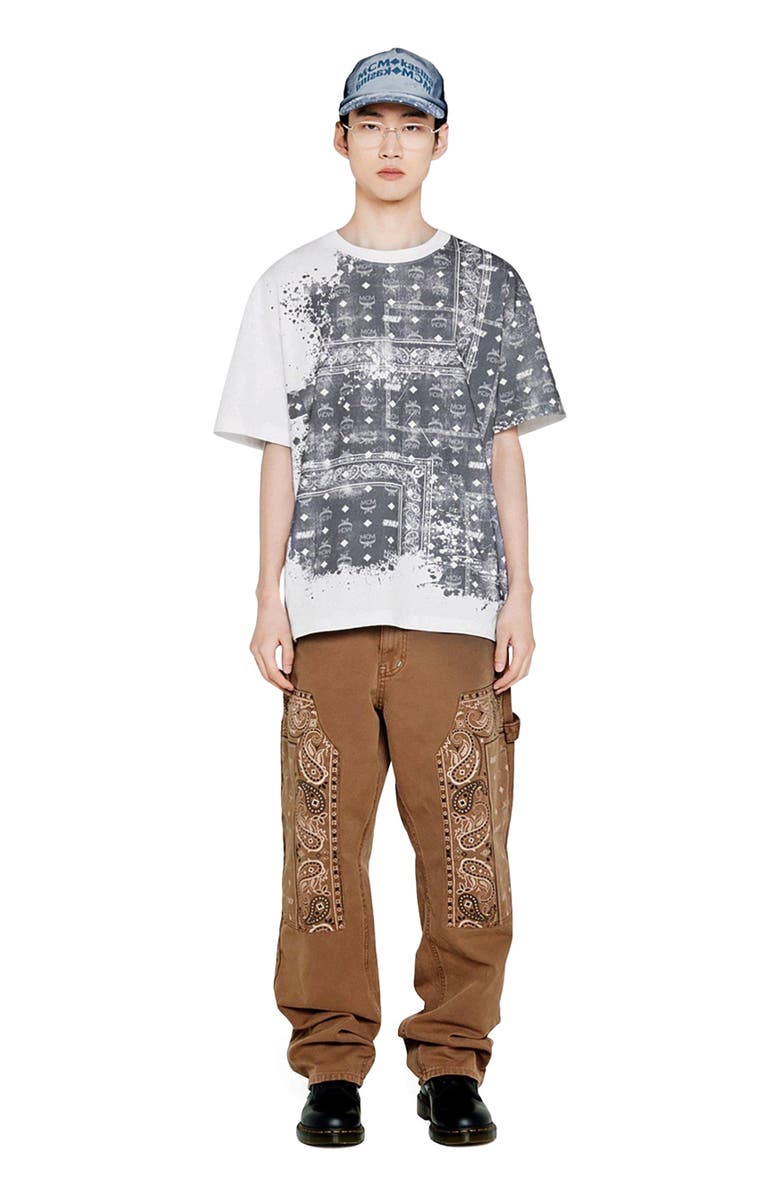 MCM X KASINA Distressed Bandana Monogram Print T-Shirt, Main, color,