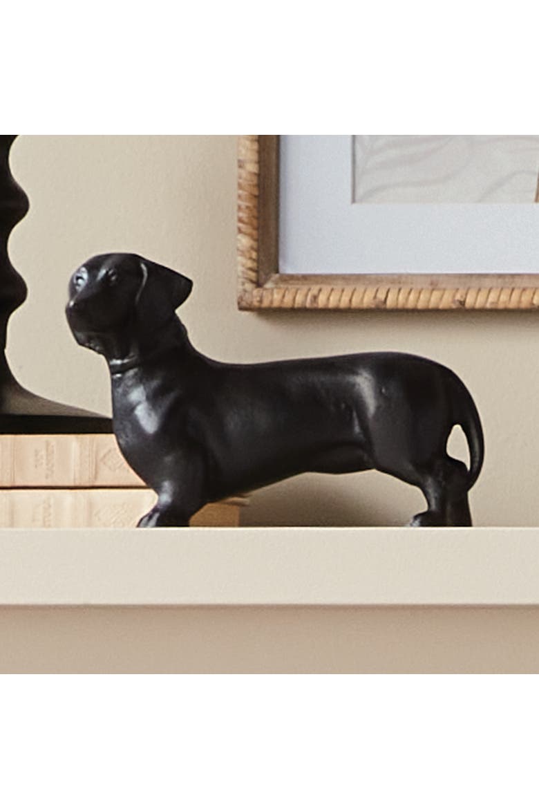 Loki Dog Black Cast Aluminum Decorative Figurine 6" x 8.5", Alternate, color, Black