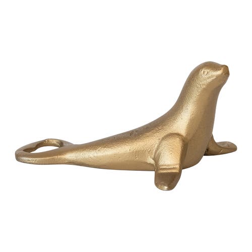 Storied Home Seal Shaped Bottle Opener, Antique Gold