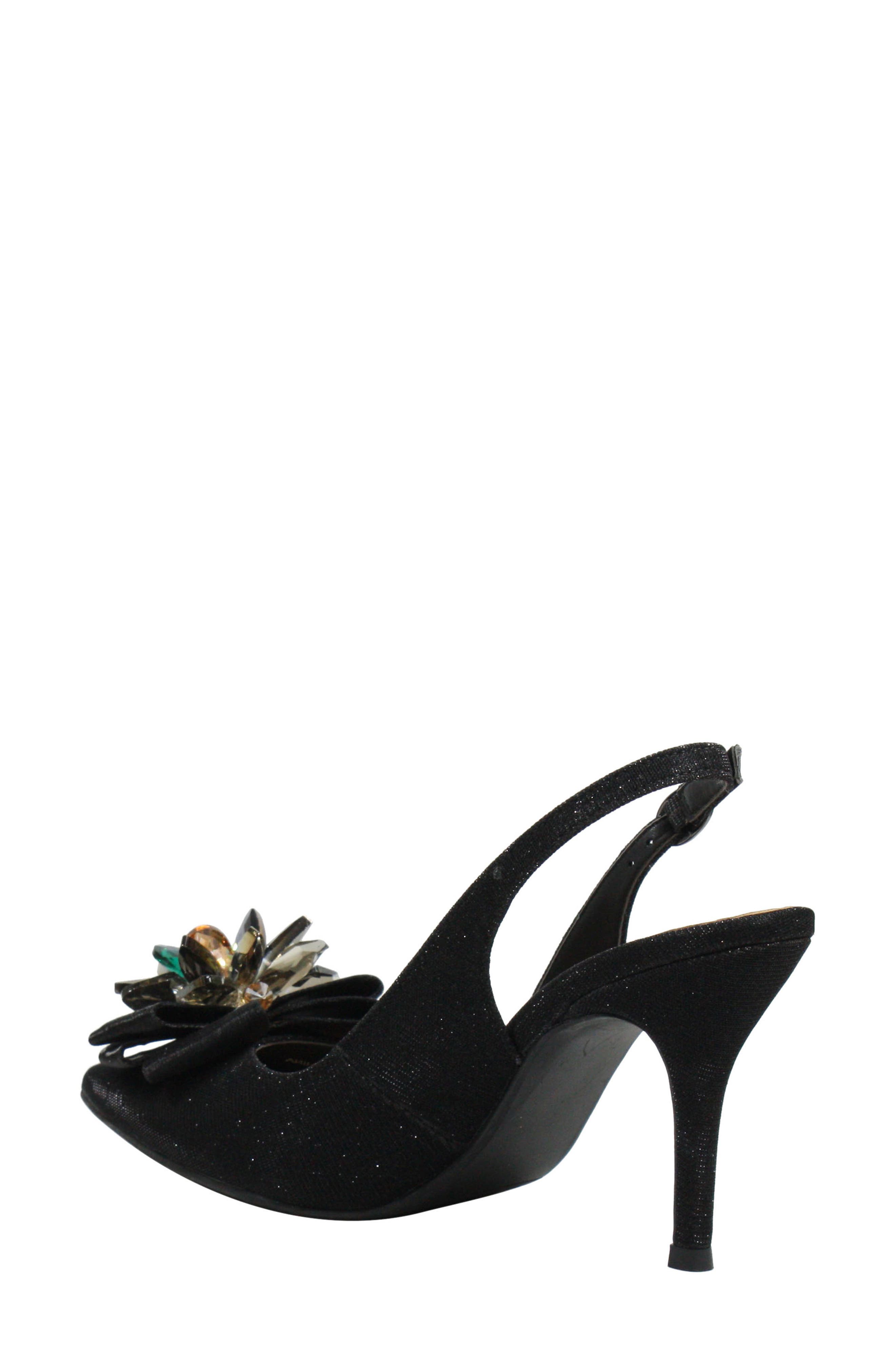 Denyell Slingback Pump, Alternate, color, BLACK GLITTER FABRIC