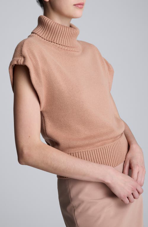 Kenneth Cole Short Sleeve Turtleneck Sweater In Brown