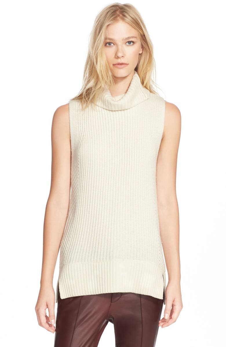 Vince Sleeveless Ribbed Wool Turtleneck, Main, color, 
