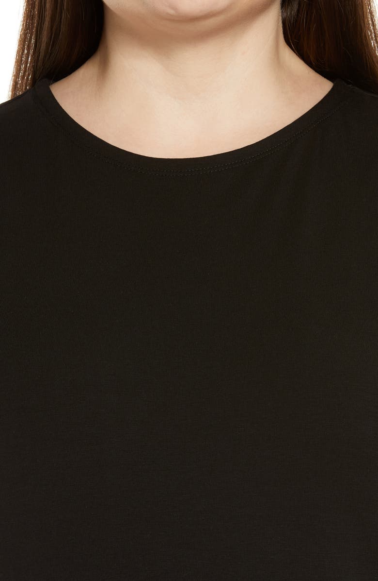 Eileen Fisher Organic Stretch Pima Cotton Tank Dress, Alternate, color, Black