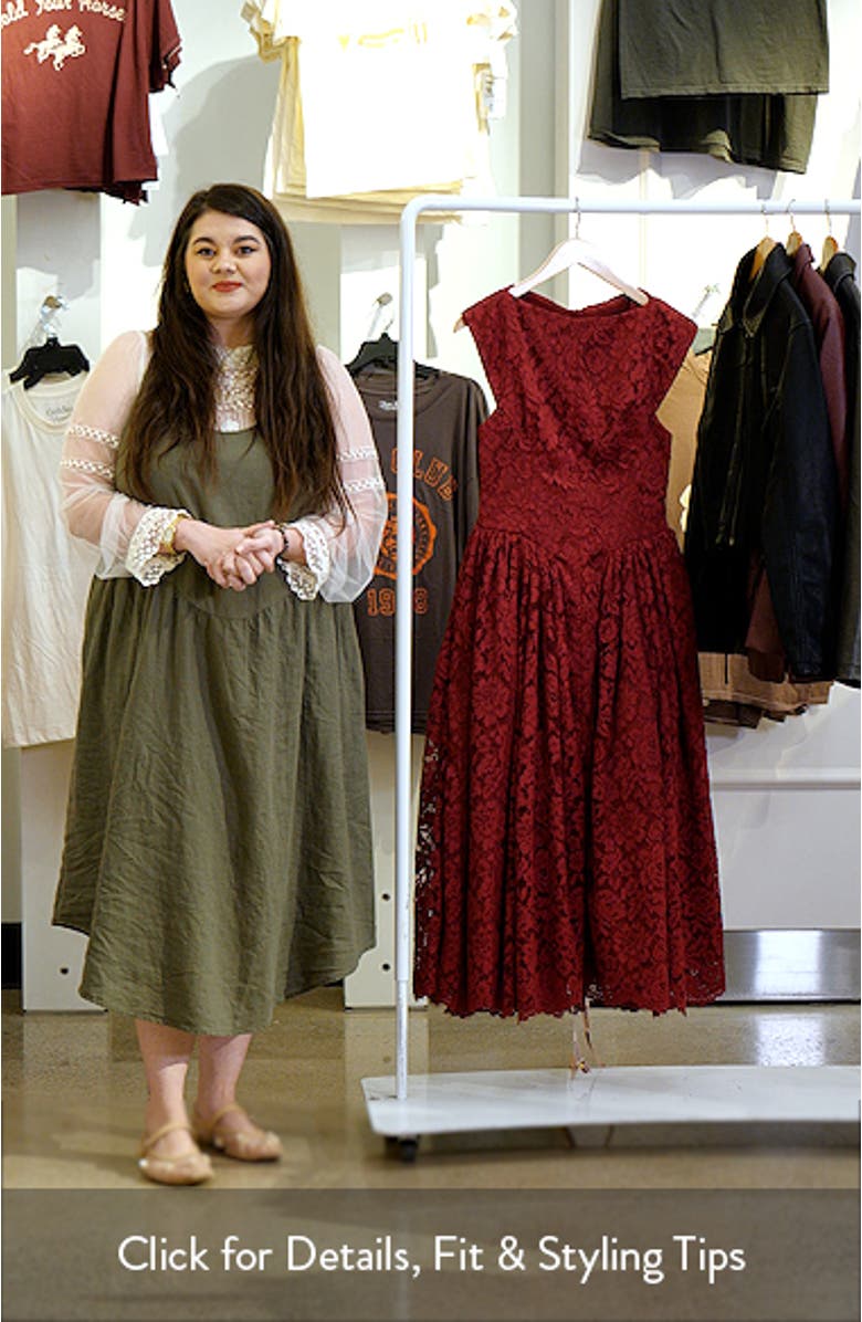 Debutante Open Back Lace Midi Dress, sales video thumbnail