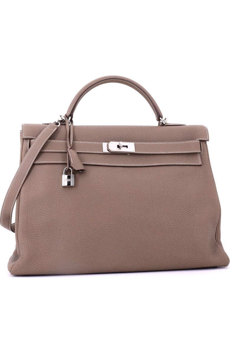 Pre-Owned Hermes Kelly Handbag Grey Togo with Palladium Hardware 40, Alternate, color, Etoupe
