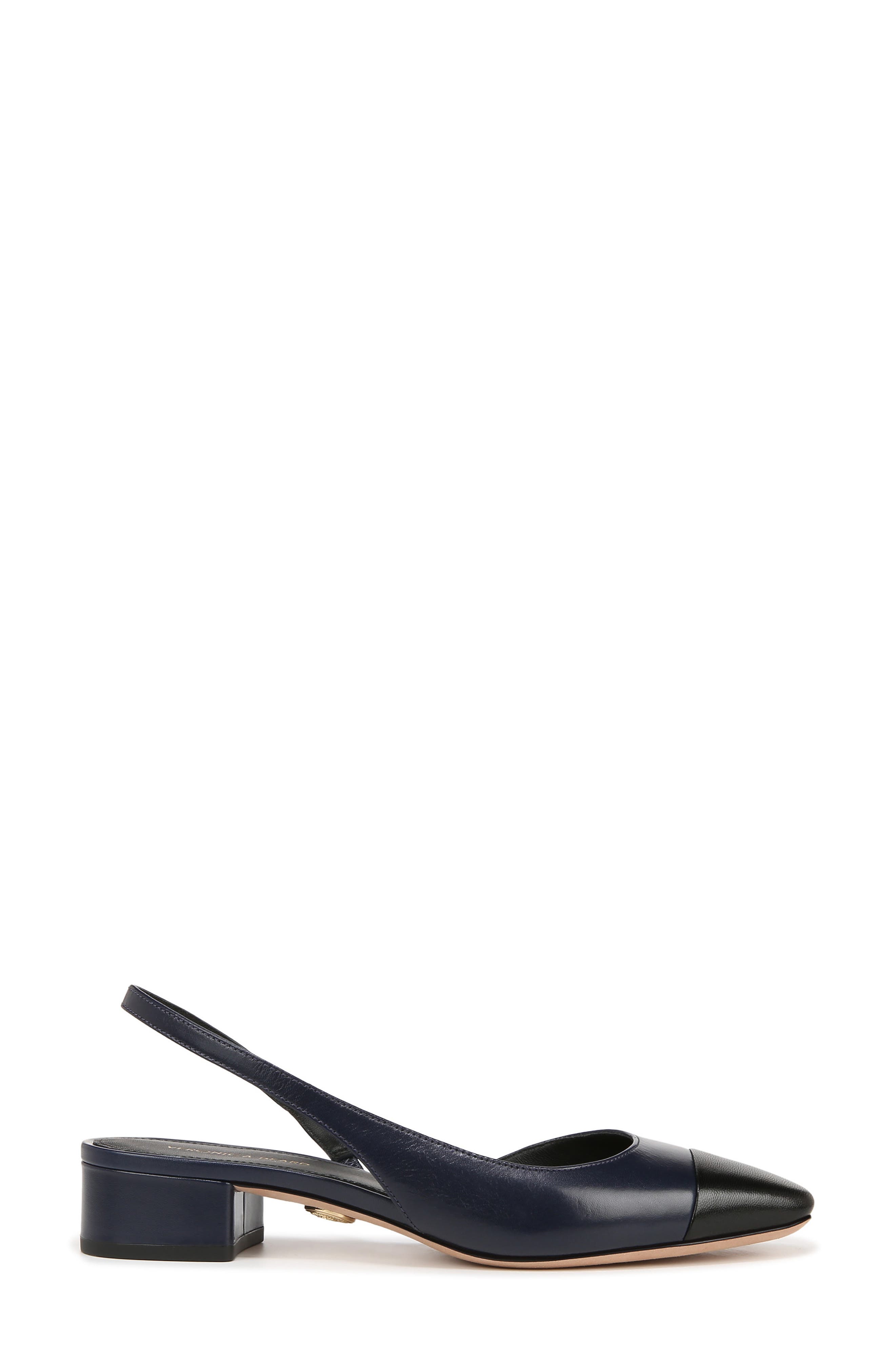Cecile Half d'Orsay Slingback Pump, Alternate, color, BLACK/ NAVY LEATHER