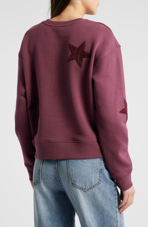 Rails Sonia Star Appliqué Cotton Sweatshirt In Burgundy