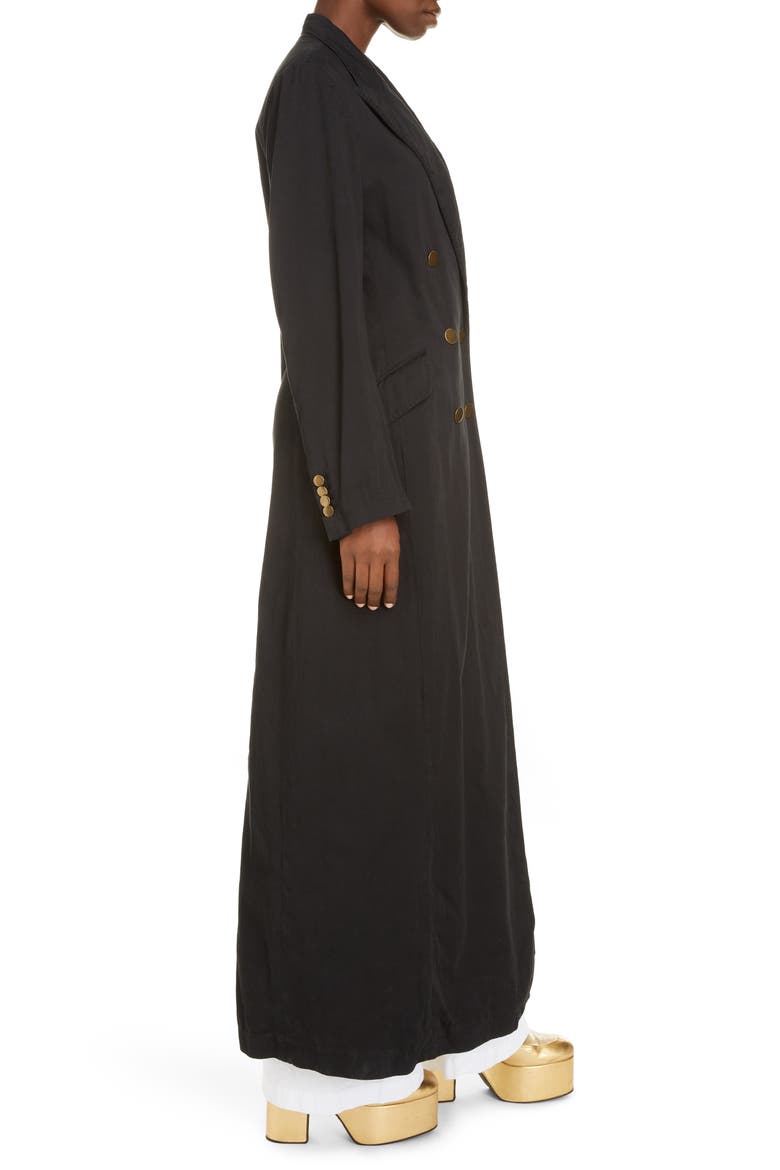 Ride Double Breasted Cotton Coat, Alternate, color, BLACK