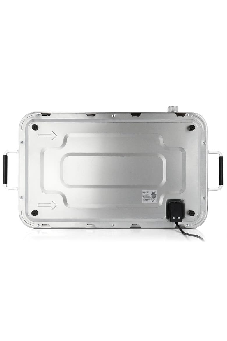 3-in-1 Electric Chaffing Buffet Server and Warming Tray with Triple 2.63 Quart Trays and 8.6 Quart Baking Pan, Alternate, color, Grey