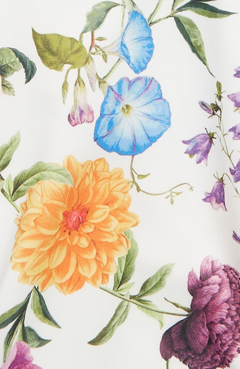 Ava & Yelly Kids' Floral Cutout Scuba Knit Dress, Alternate, color, White Multi