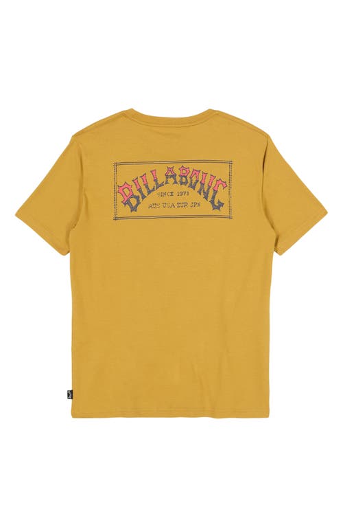 Billabong Kids' Original Arch Cotton Graphic T-shirt In Vintage Gold