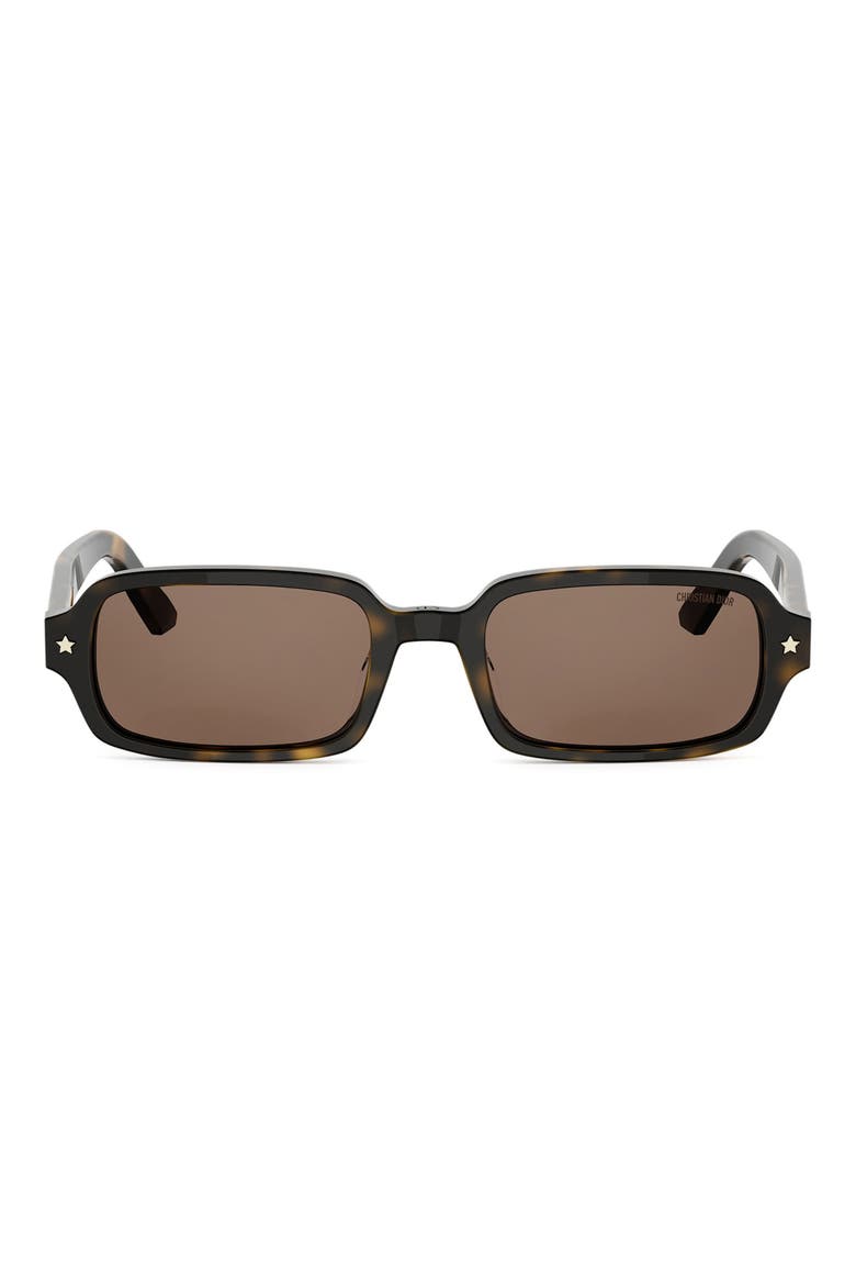'DiorPacific S3I 52mm Rectangular Sunglasses, Main, color, DARK HAVANA / BROWN
