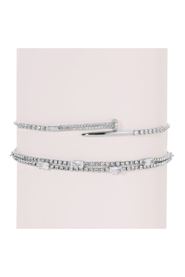 Set Of 2 Fury Cubic Zirconia Bracelets, Alternate, color, GOLD
