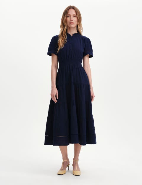 Petite Natalia Cheesecloth Midi Dress