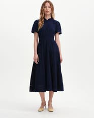 Finery London Natalia Cotton Cheesecloth Midi Dress