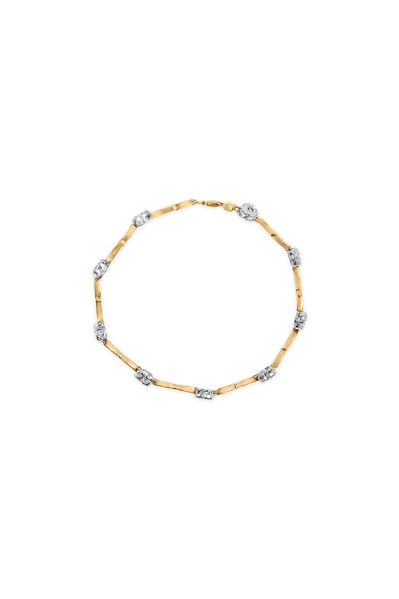 10k Two-Tone Gold 1/3 Cttw Diamond Pave Set Heart S-Link 7.25" Bracelet, Alternate, color, Yellow