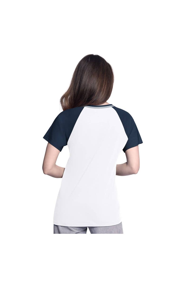 G-III 4HER BY CARL BANKS Women's G-III 4Her by Carl Banks  White/Navy New York Yankees Ball Park Raglan V-Neck T-Shirt, Alternate, color, White