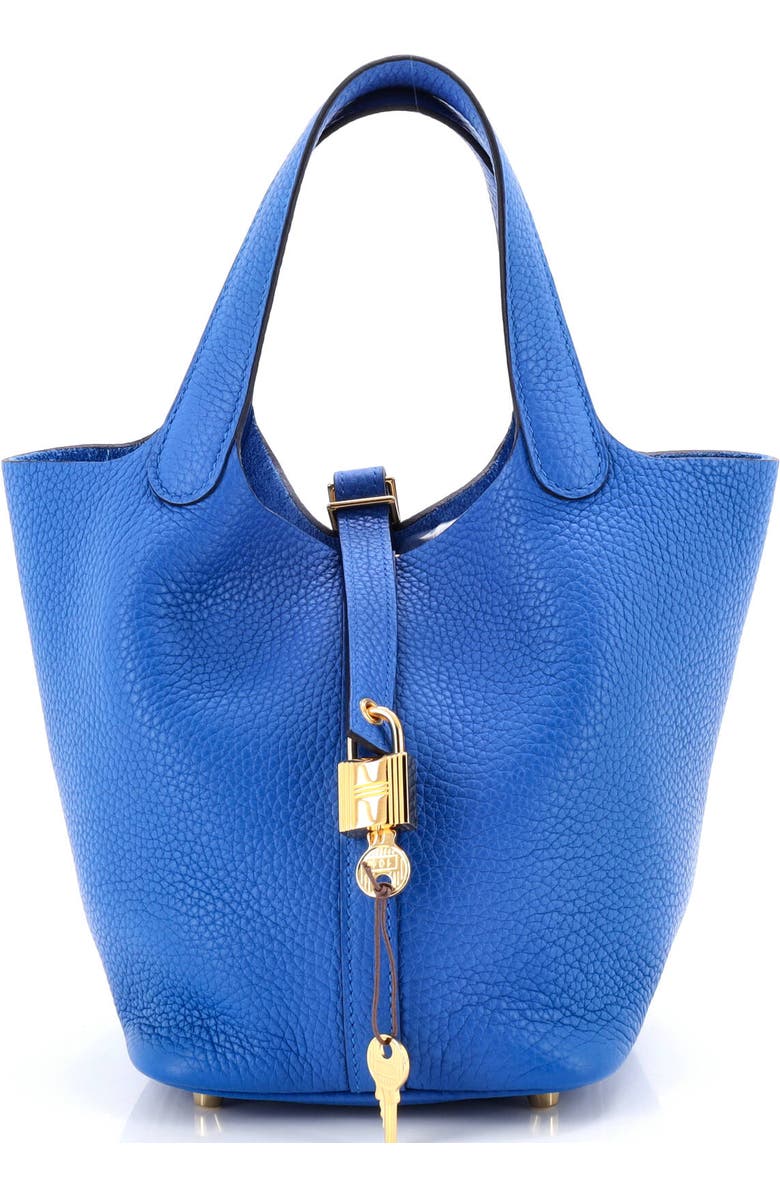 Pre-Owned Hermes Picotin Lock Bag Clemence PM, Main, color, New Bleu Hydra