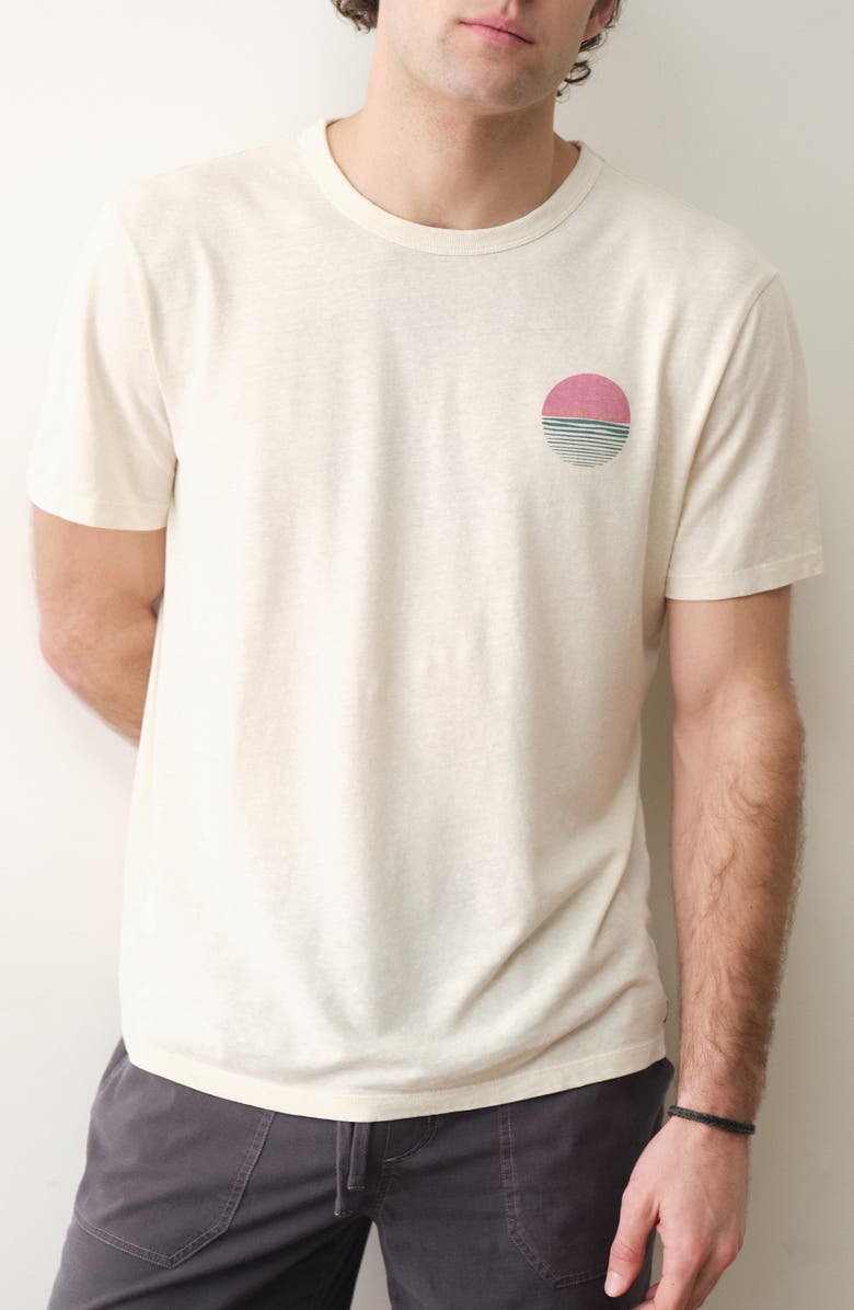 Marine Layer Relaxed Fit Hemp & Cotton Graphic T-Shirt, Main, color, Whitecap