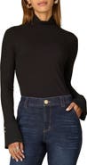 Wit & Wisdom Mock Neck French Cuff Rib Sweater