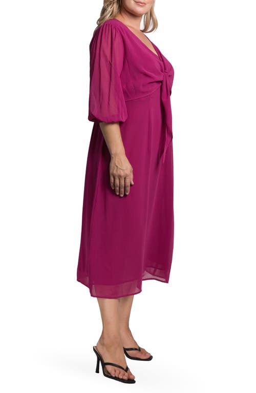 STANDARDS & PRACTICES STANDARDS & PRACTICES KENNA TIE FRONT CHIFFON MIDI DRESS 