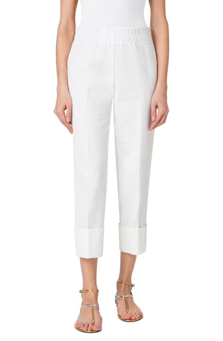 Akris punto Farell Wide Cuff Crop Pants, Main, color, 