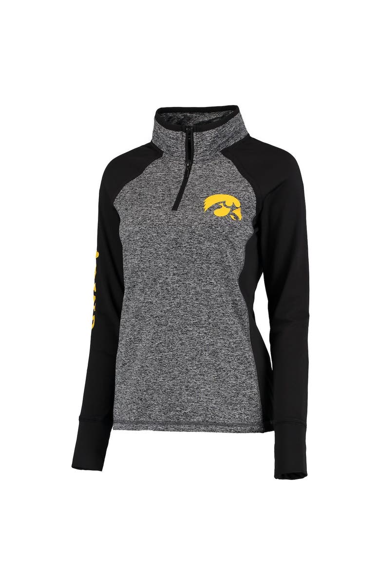 CAMP DAVID Women's Gray/Black Iowa Hawkeyes Finalist Quarter-Zip Pullover Jacket, Main, color,