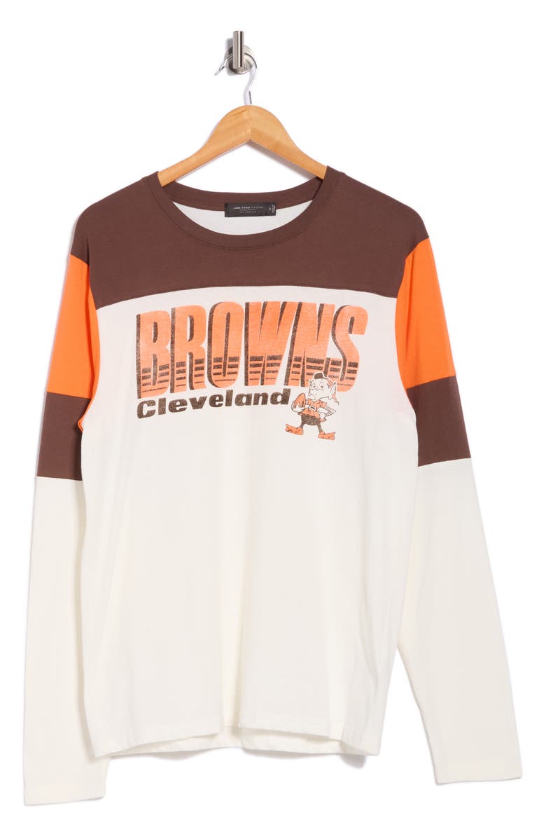 Junk Food Zone Blitz Browns Long Sleeve T-Shirt, Alternate, color, Sugar/ Dark Chocolate/ Orange