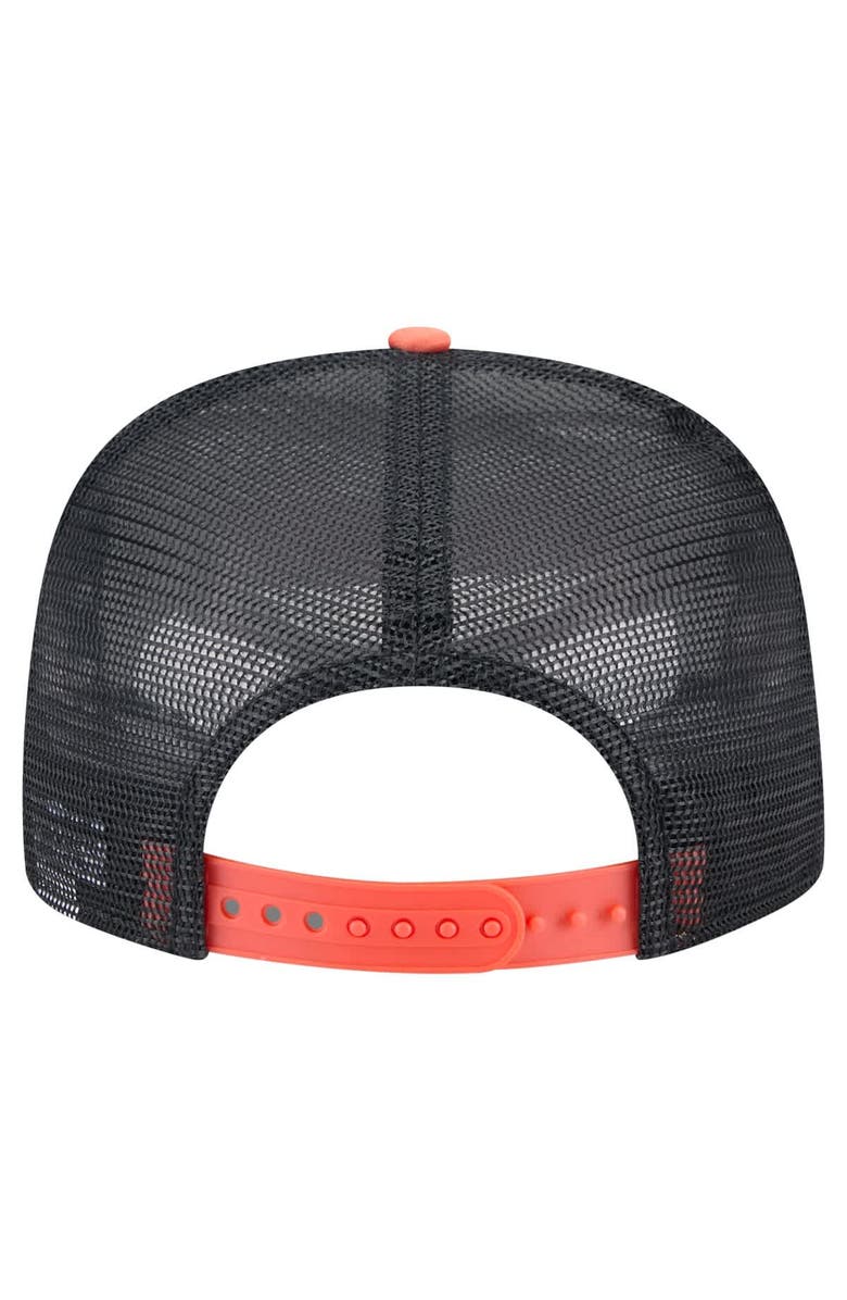 New Era Men's New Era White/Orange Baltimore Orioles Retro Script Trucker 9FIFTY Snapback Hat, Alternate, color, White