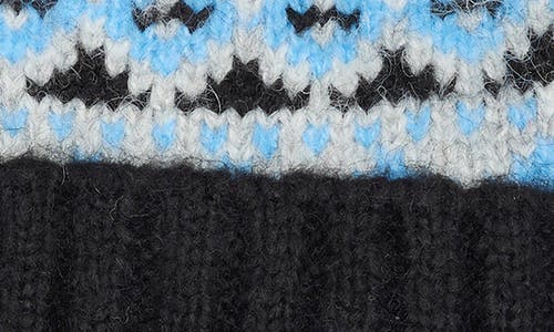 Vince Camuto Brushed Fair Isle Beanie In Blue