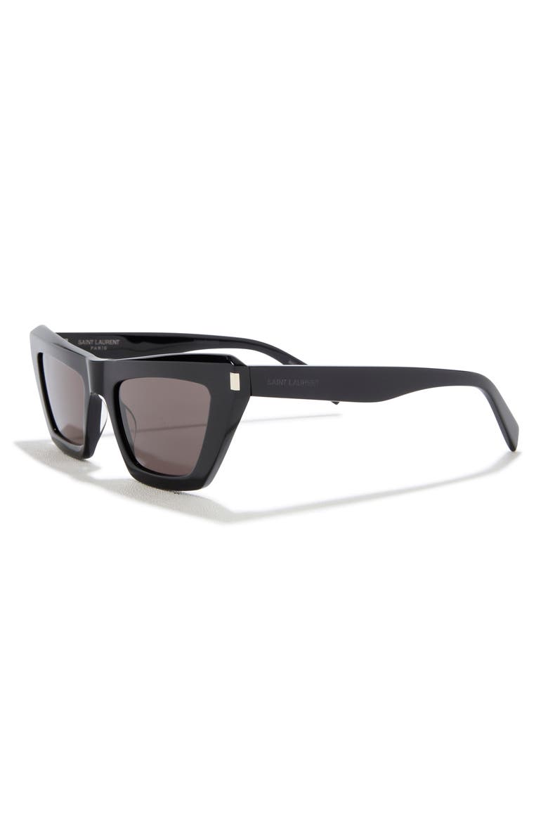 52mm Cat Eye Sunglasses, Alternate, color, BLACK BLACK BLACK