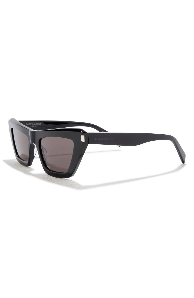 Saint Laurent 52mm Cat Eye Sunglasses, Alternate, color, Black Black Black