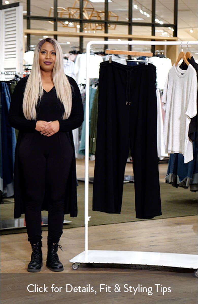 Mae Wide Leg Drawstring Waist Knit Pants, sales video thumbnail