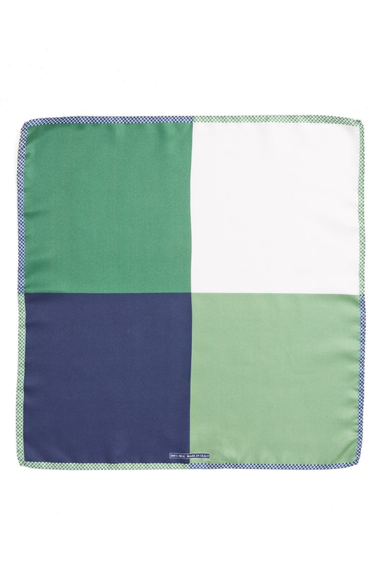 Nordstrom Panel Silk Pocket Square, Alternate, color, Green