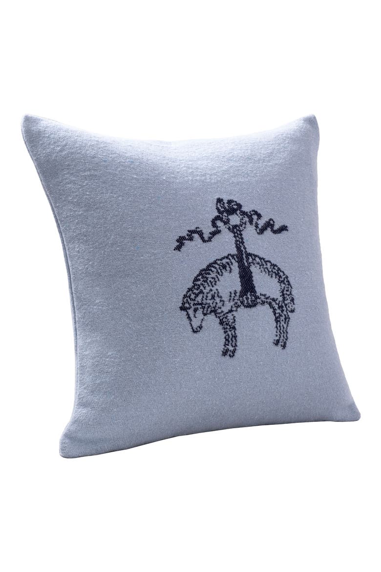 Signature Logo Cotton Throw Pillow, Alternate, color, LIGHT MARINE