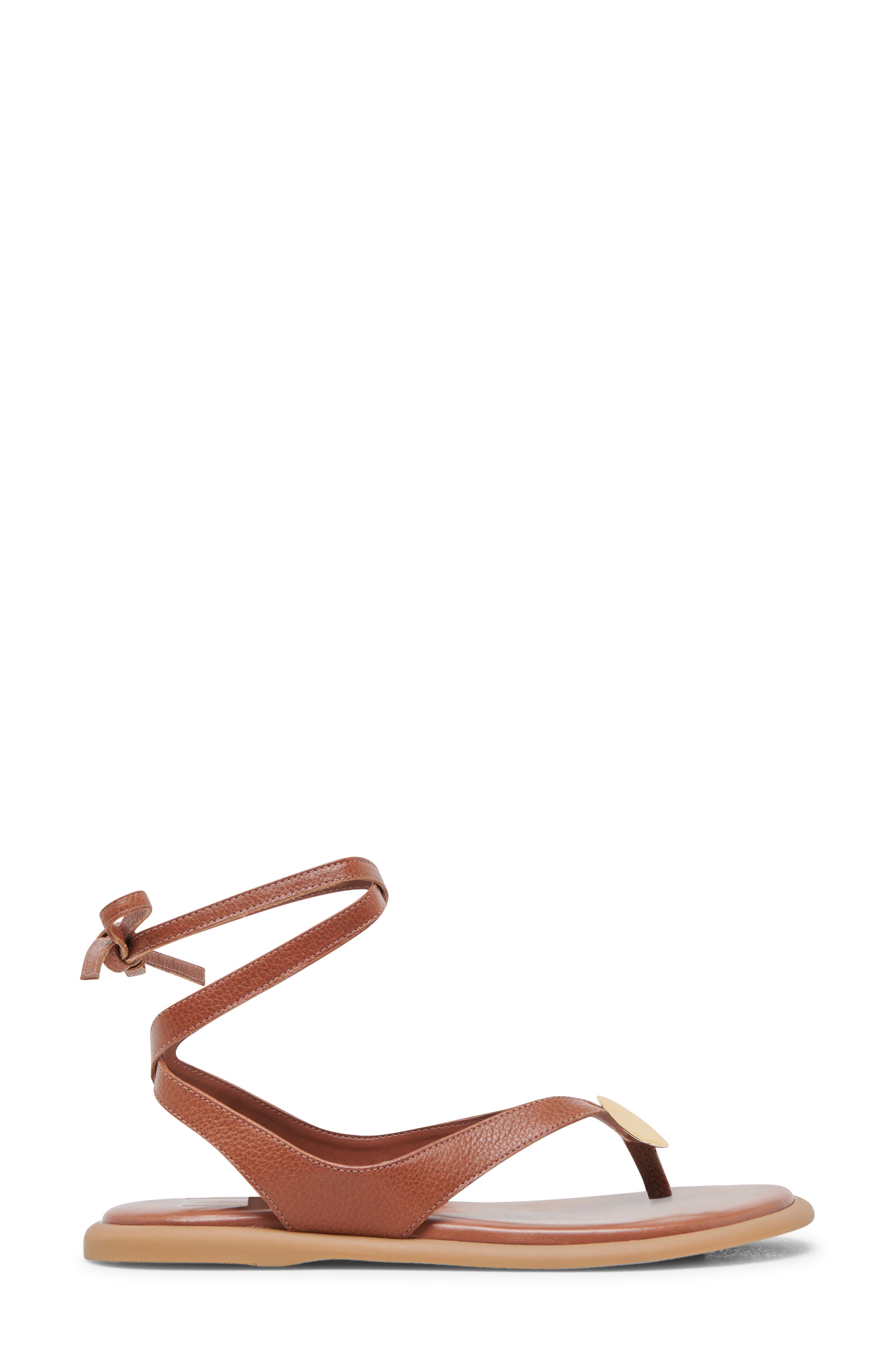 Dolce Vita Judy Ankle Wrap Sandal, Alternate, color, Cognac Leather