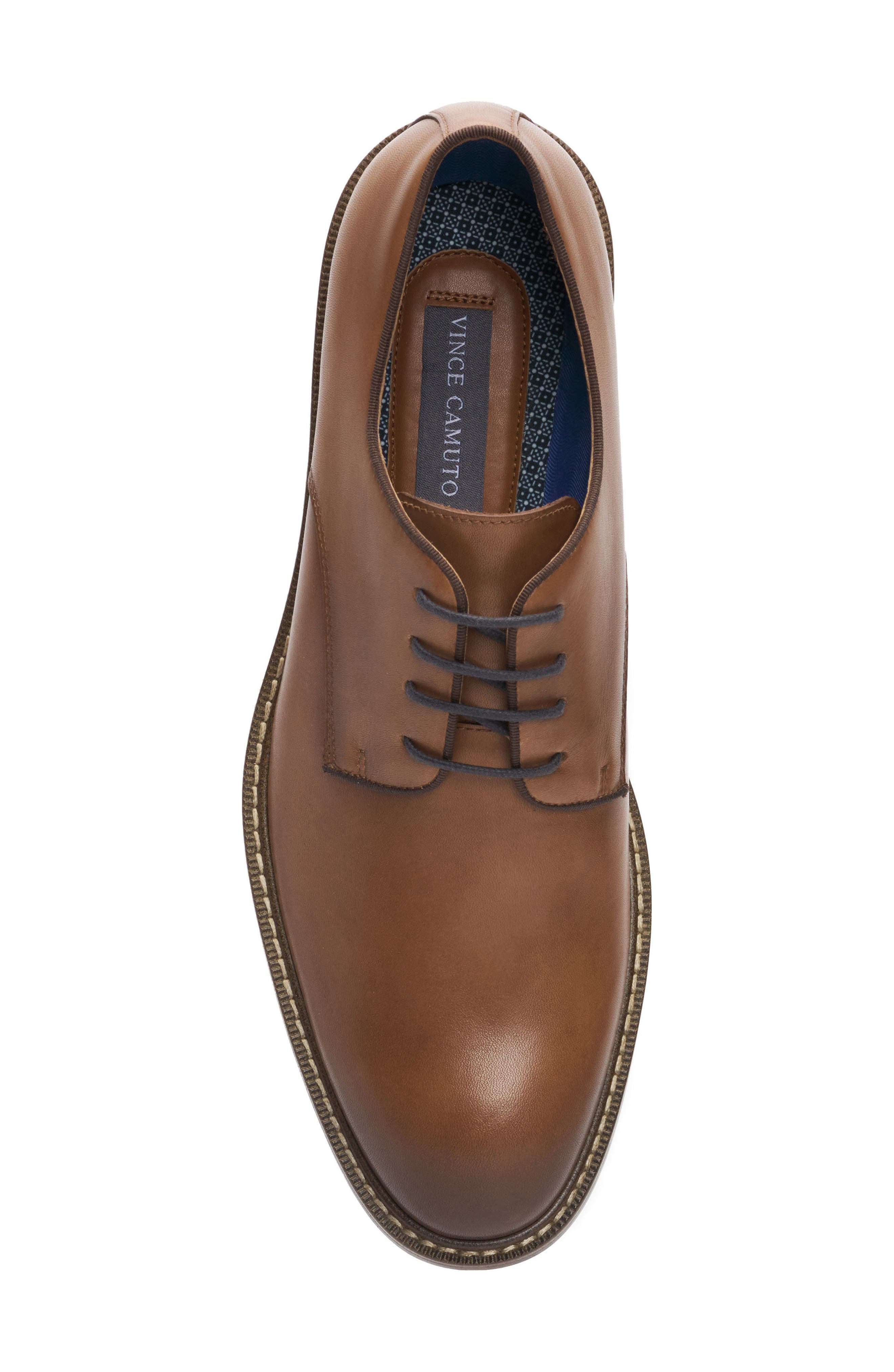 Lyre Leather Derby, Alternate, color, COGNAC/BROWN SHHGRG