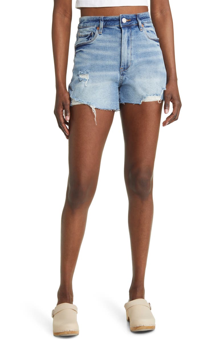 BLANKNYC The Reeve High Waist Organic Cotton Denim Shorts, Main, color,
