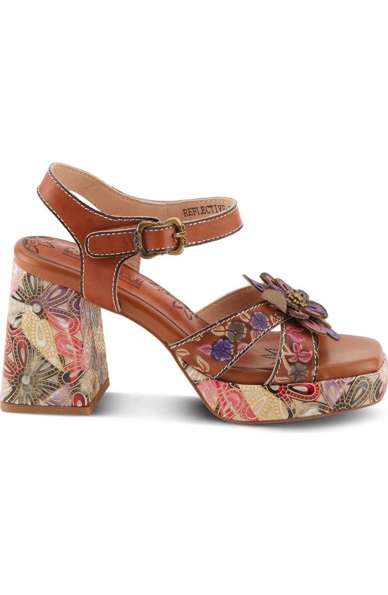 L'Artiste by Spring Step Reflective Floral Square Toe Sandal, Alternate, color,