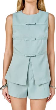 Endless Rose Bow Detail Split Front Top