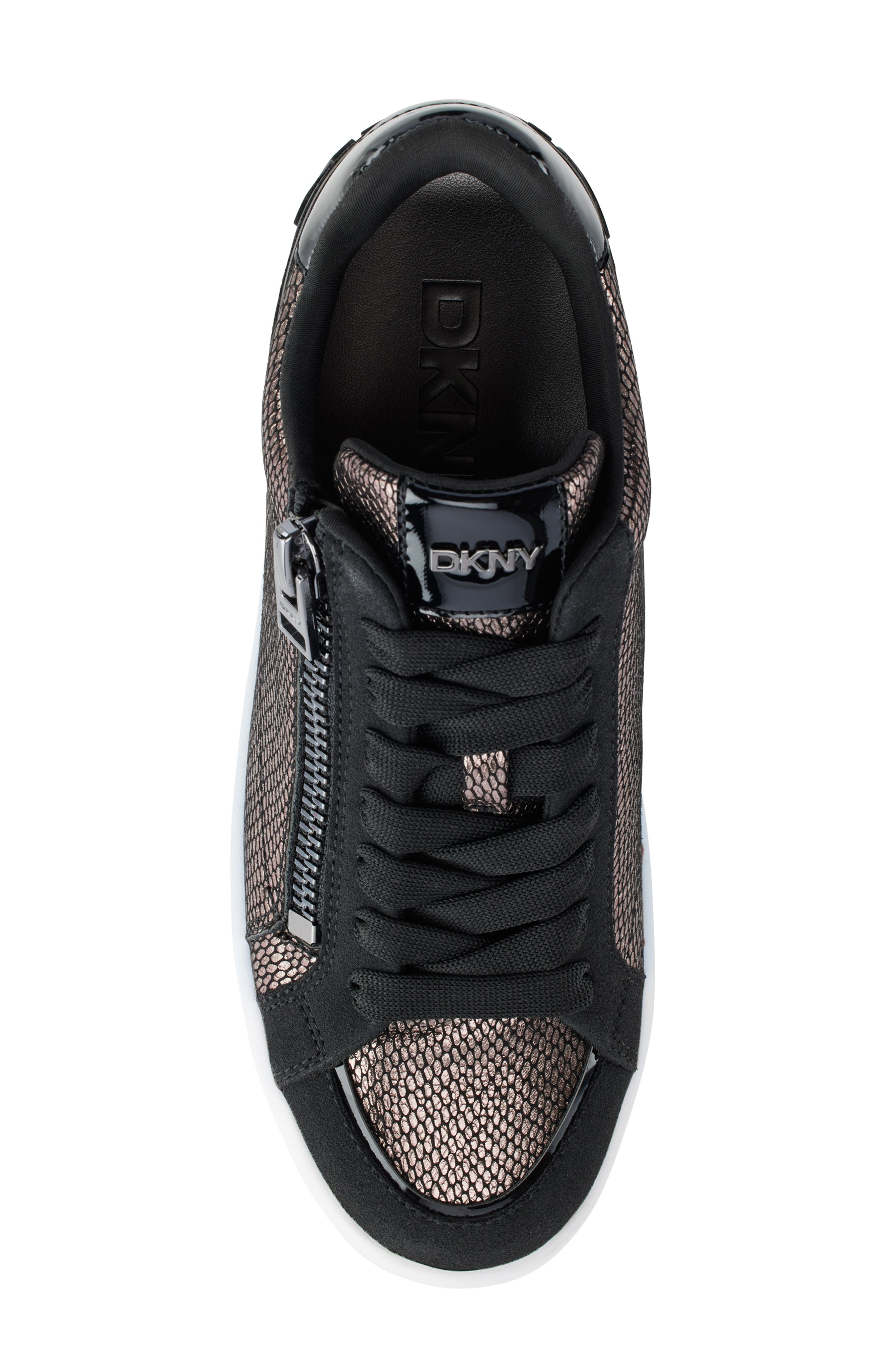 DKNY Mei Sneaker, Alternate, color, Pewter/ Black