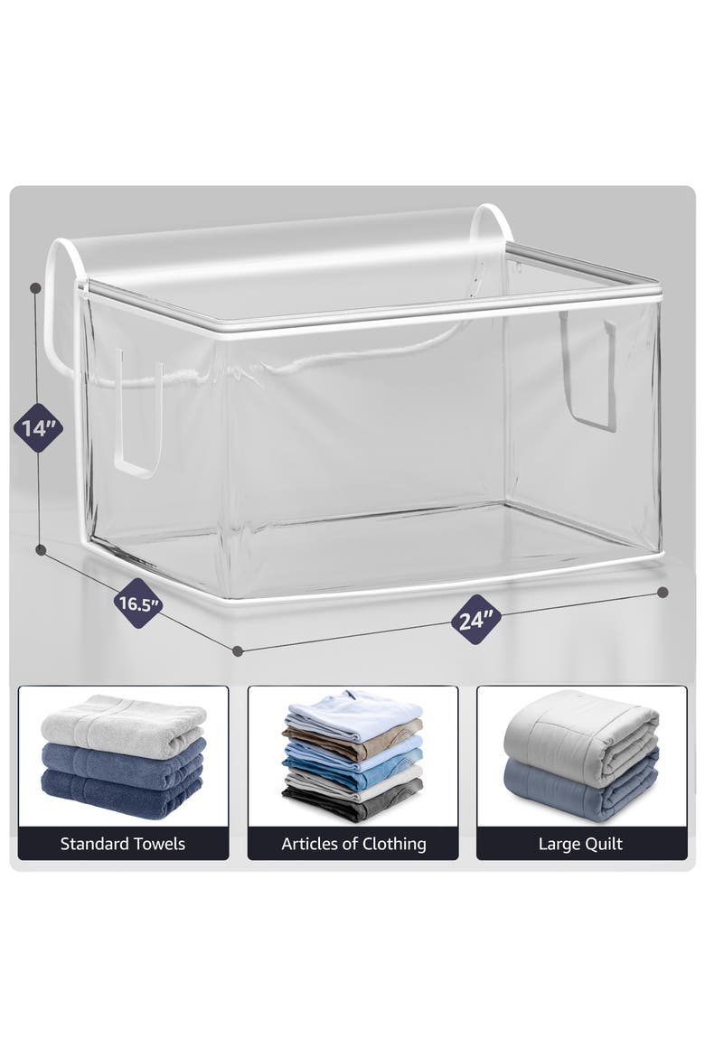Large Foldable Storage Bins, Alternate, color, CLEAR