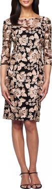 Alex Evenings Soutache Appliqué Sheath Dress